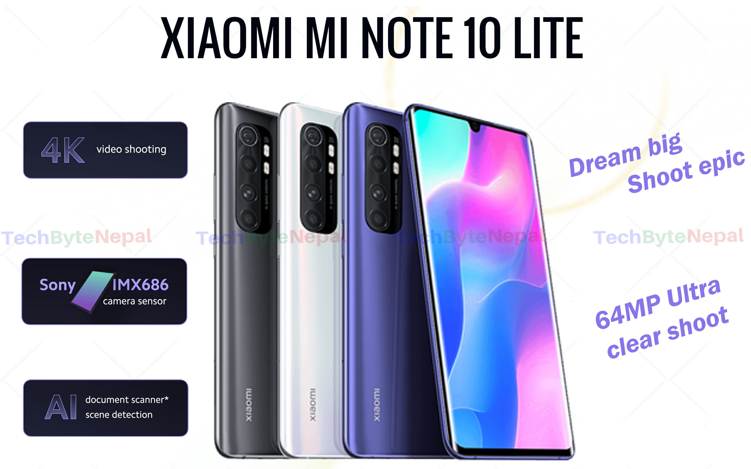 MI Note 10 Lite 64MP Quad Camera Mobile Phone