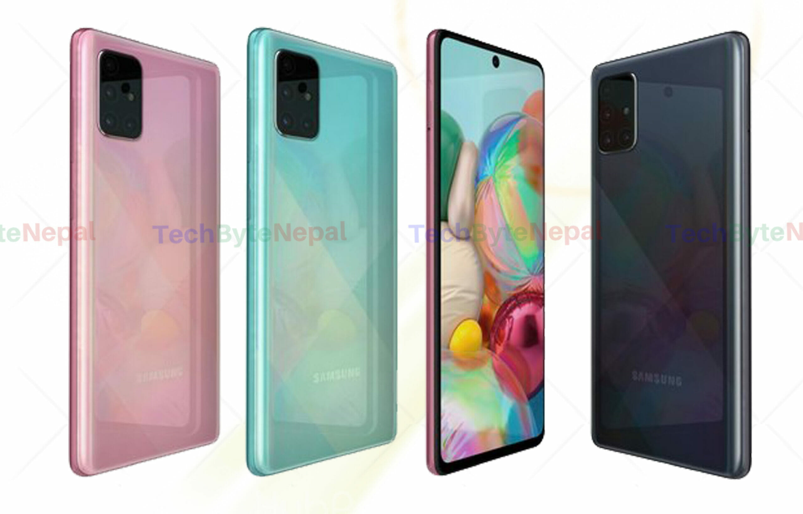 Samsung Galaxy A71 near bezel less display